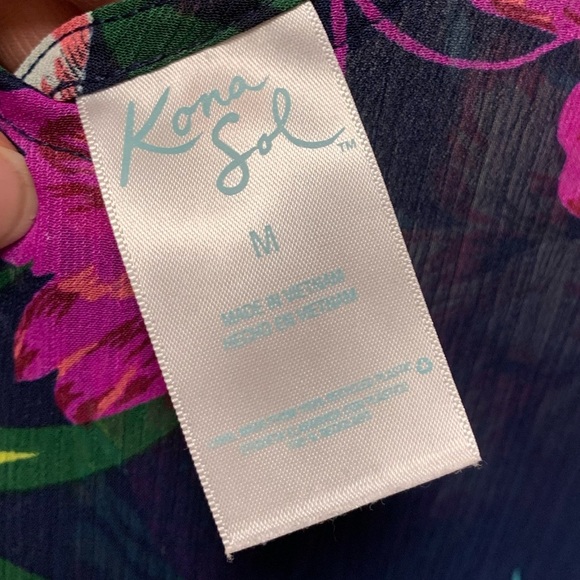 ❤B04-KONA SOL Lattice Back Kaftan swim Cover Up Dress M - Picture 4 of 5